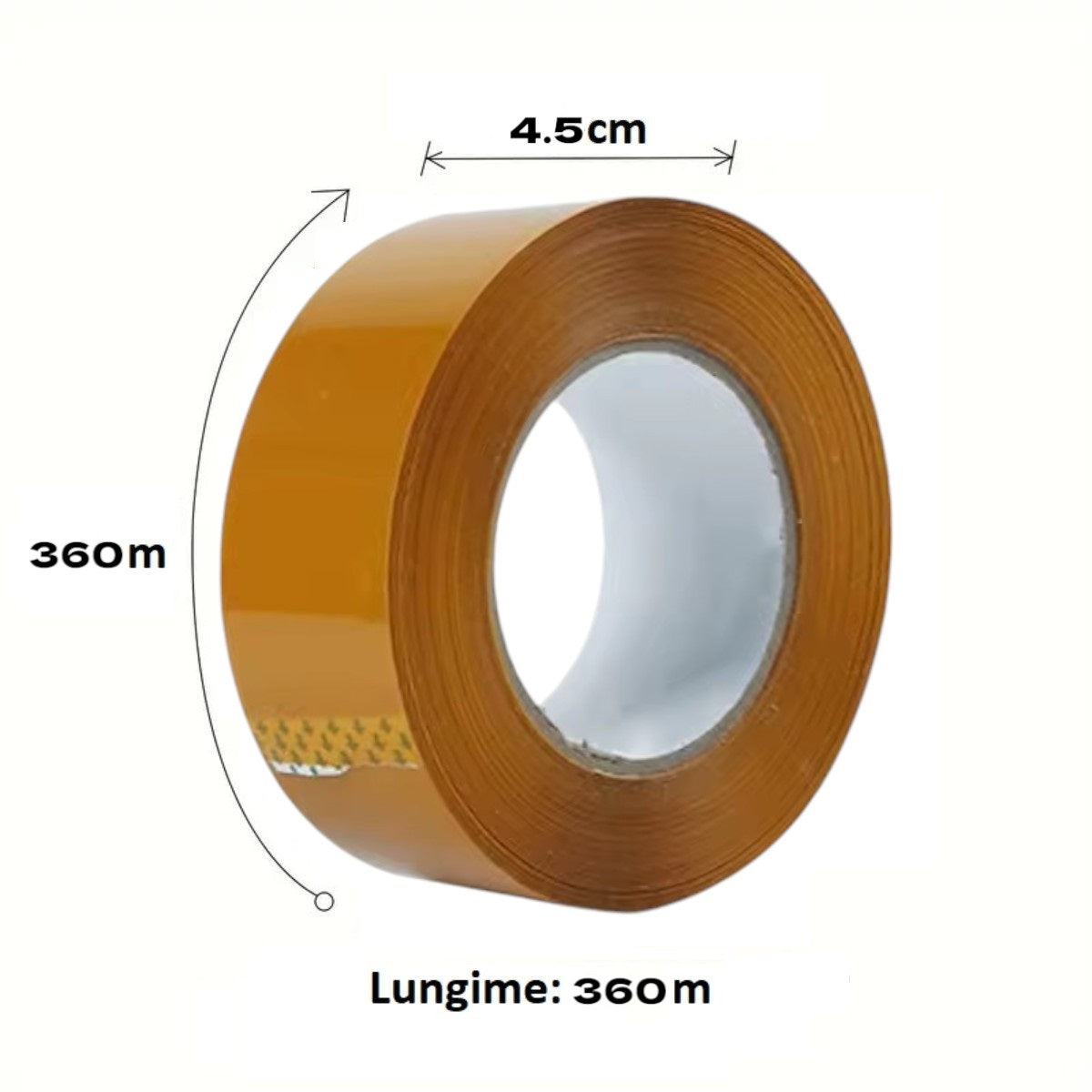 Banda adeziva, de tip scotch, 6 buc/set, Naimeed D6456, 360mx4.5cmx52μm, Maro transparent