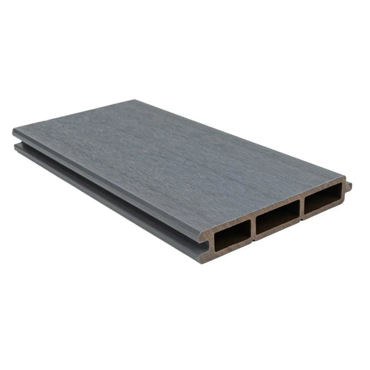 Placa de gard 3D, din compozit de lemn si plastic WPC, Naimeed D6474, 180x15,5x2.4cm, Gri - 221.ro