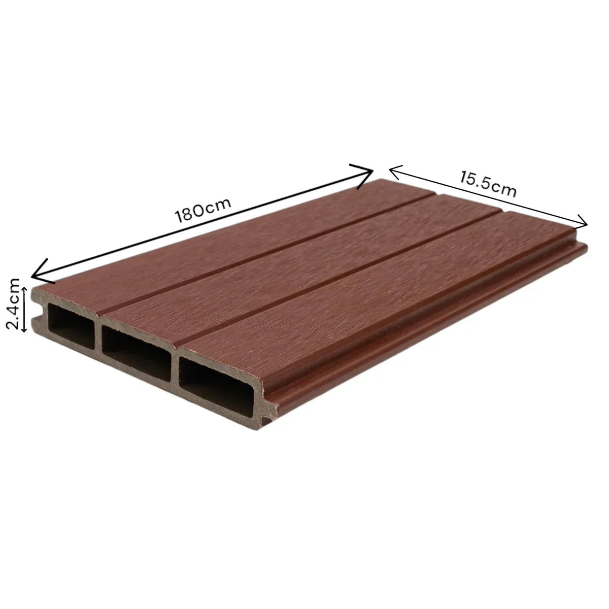 Placa de gard 3D, din compozit de lemn si plastic WPC, Naimeed D6472, 180x15,5x2.4cm, Visiniu - 221.ro