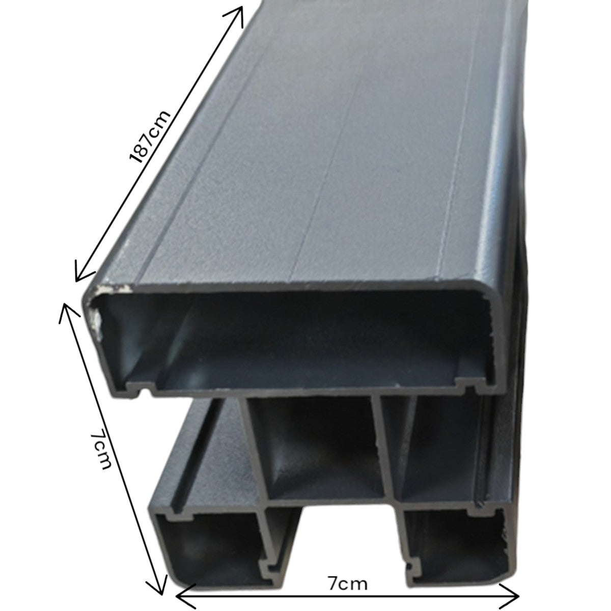 Stalp din Aluminiu pentru Gard, Naimeed D6475, 187x7x7 cm, Gri