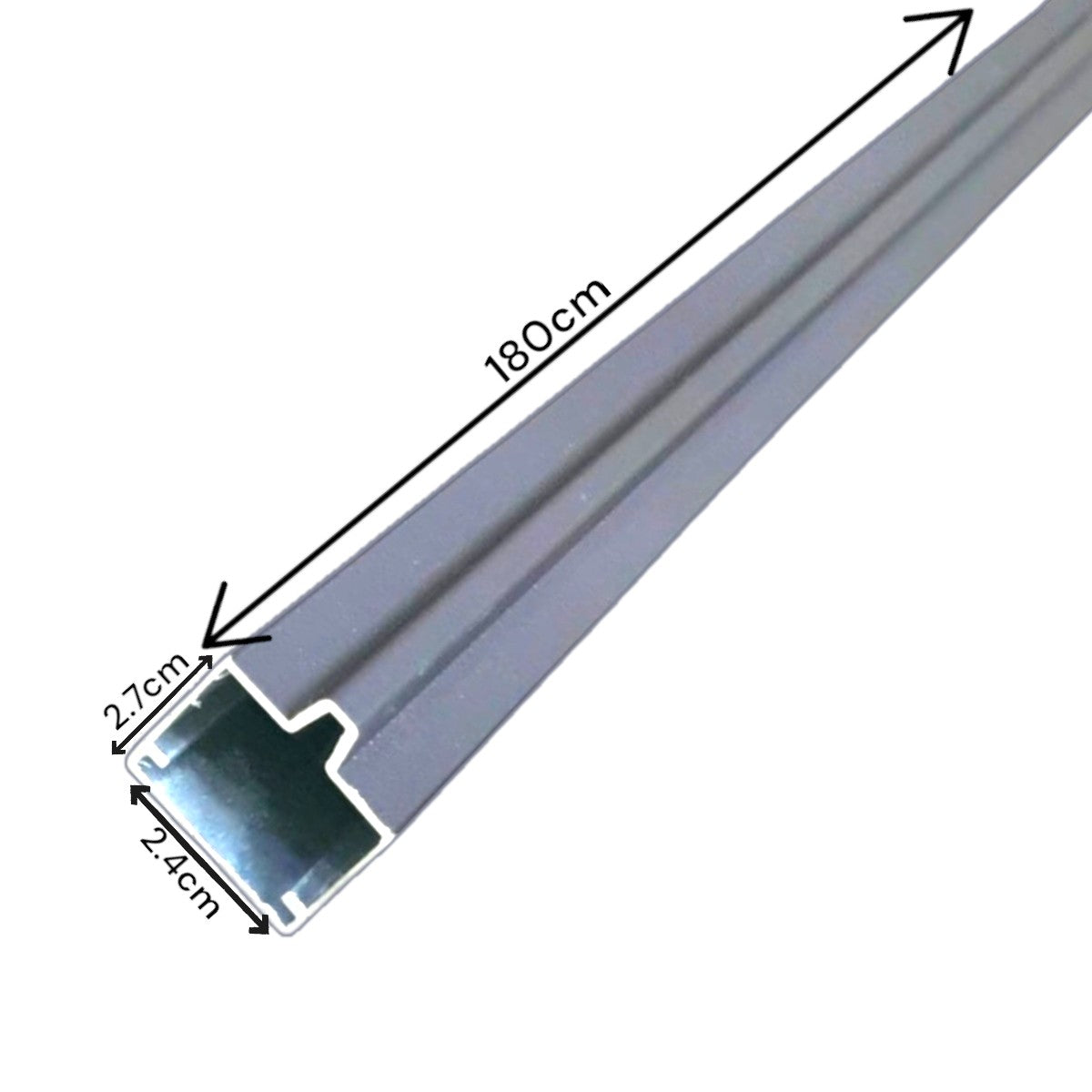 Sina gard, aluminiu, Naimeed D6478, 180x2.7x2.4 cm, Gri