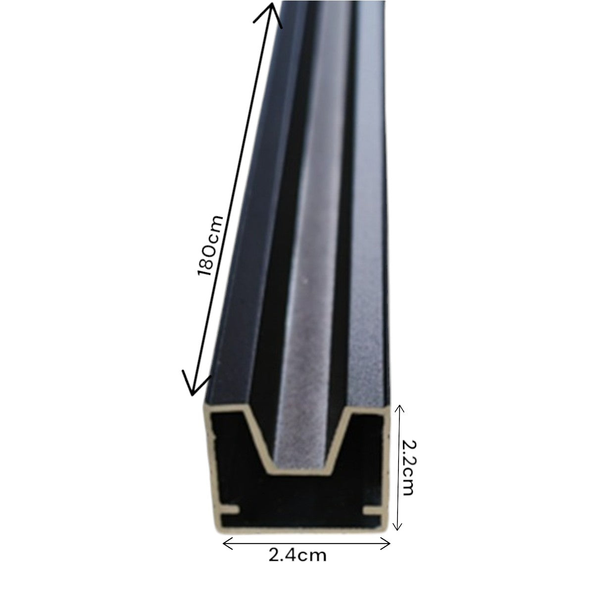 Sina gard, aluminiu, Naimeed D6479, 180x2.4x2.2 cm, Negru