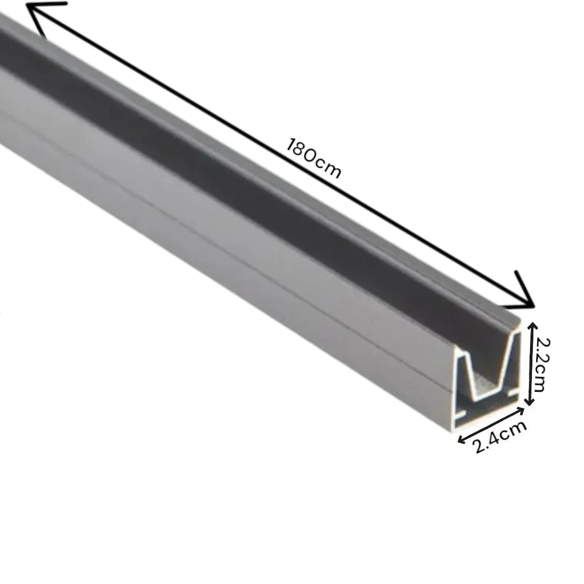 Sina gard, aluminiu, Naimeed D6479, 180x2.4x2.2 cm, Gri - 221.ro
