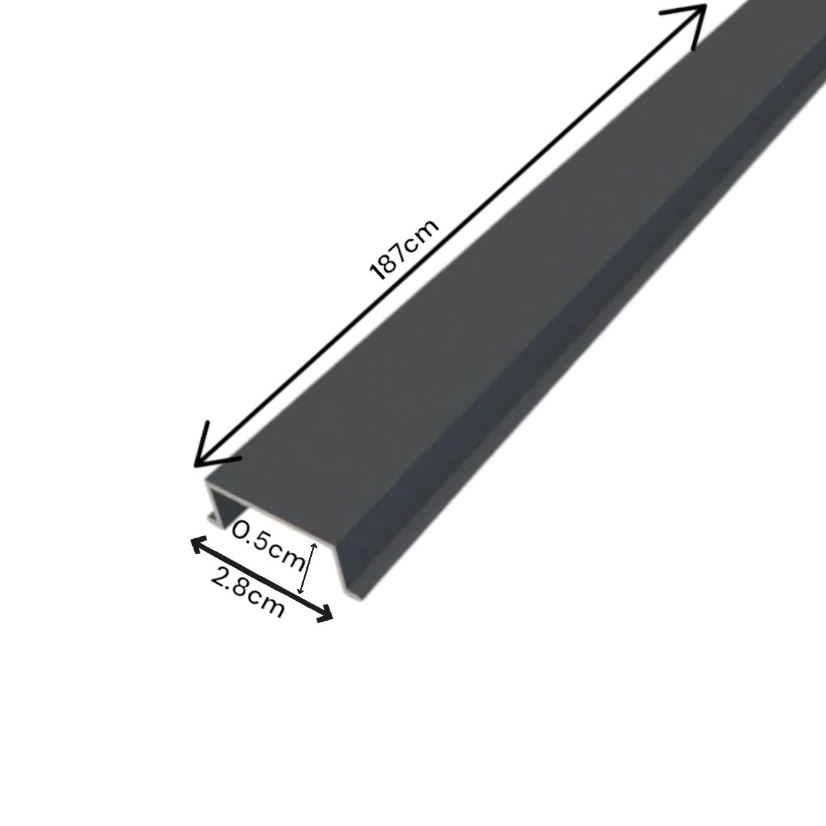 Profil inchidere stalp, aluminiu, Naimeed D6480, 187x2.8x0.5 cm, Gri