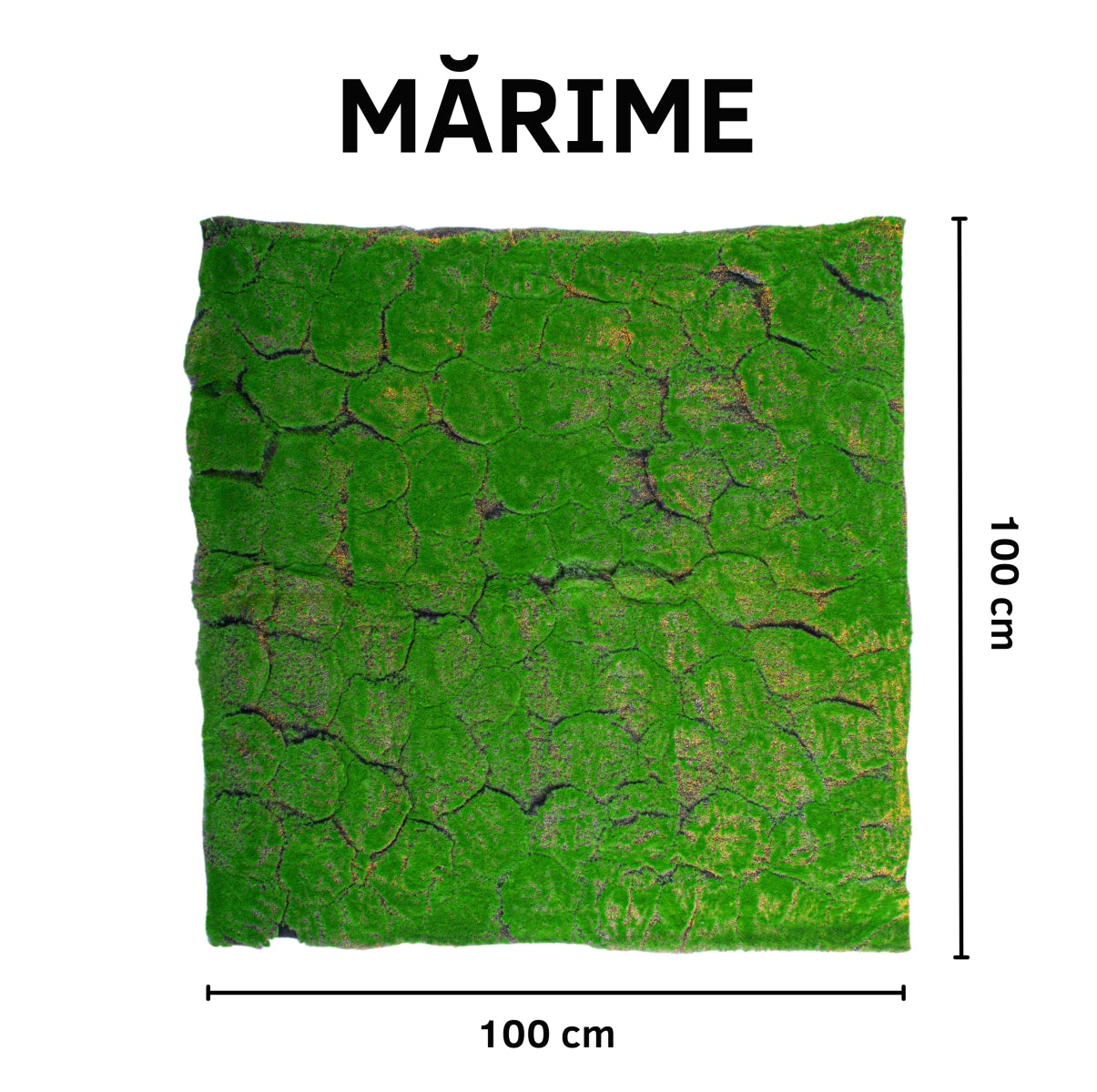 Covor muschi artificial de padure, Naimeed D6542, pentru decorare interioara sau exterioara, Verde, 1000x1000x20mm