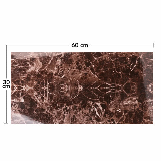 Set 6 panouri decorative, Naimeed D6571, Autoadeziv, aspect lucios, suprafata acoperita 1.08 mp, 30x60 cm, Maro - 221.ro