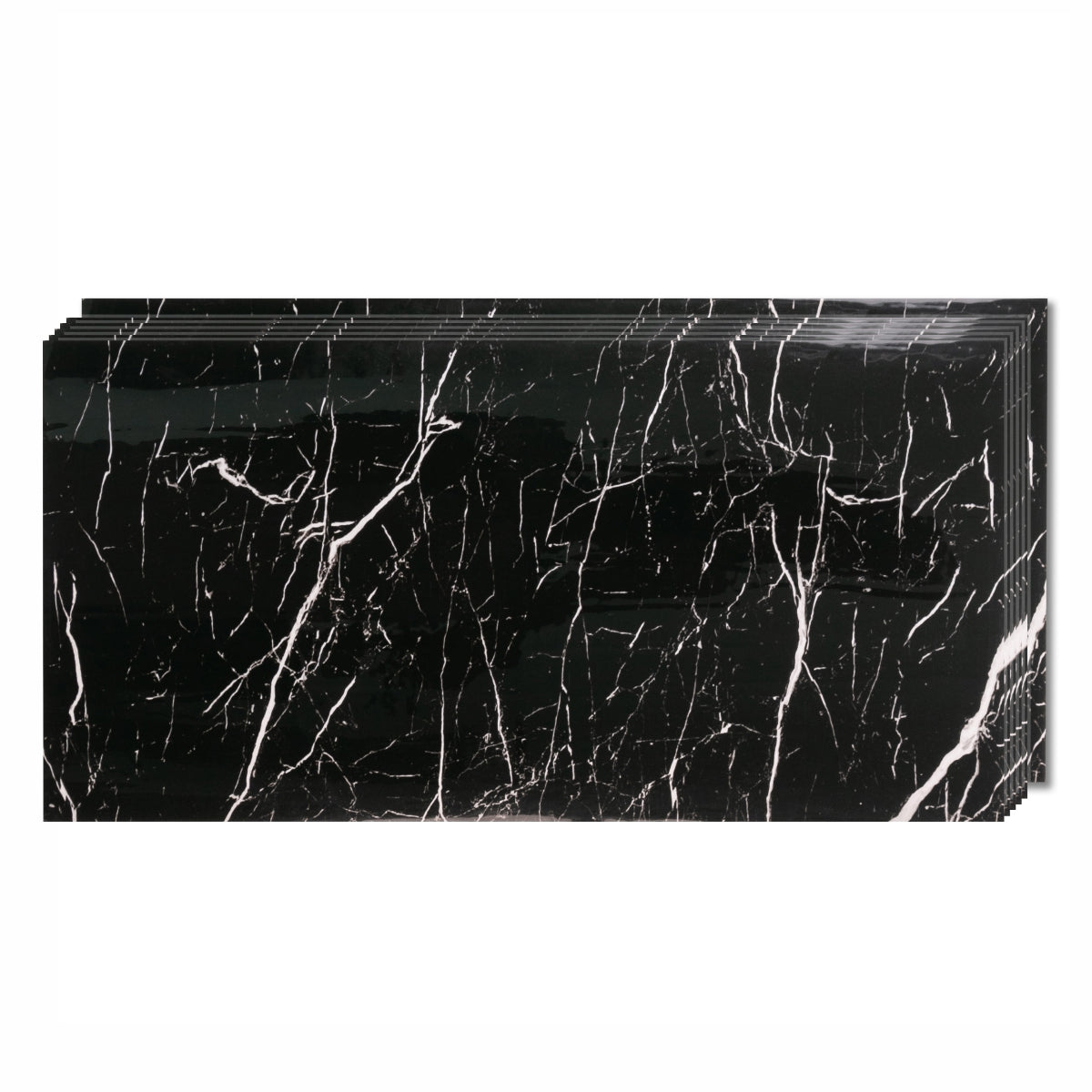 Set 6 panouri decorative, Naimeed D6573, Autoadeziv, aspect lucios, suprafata acoperita 1.08 mp, 30x60 cm, Negru