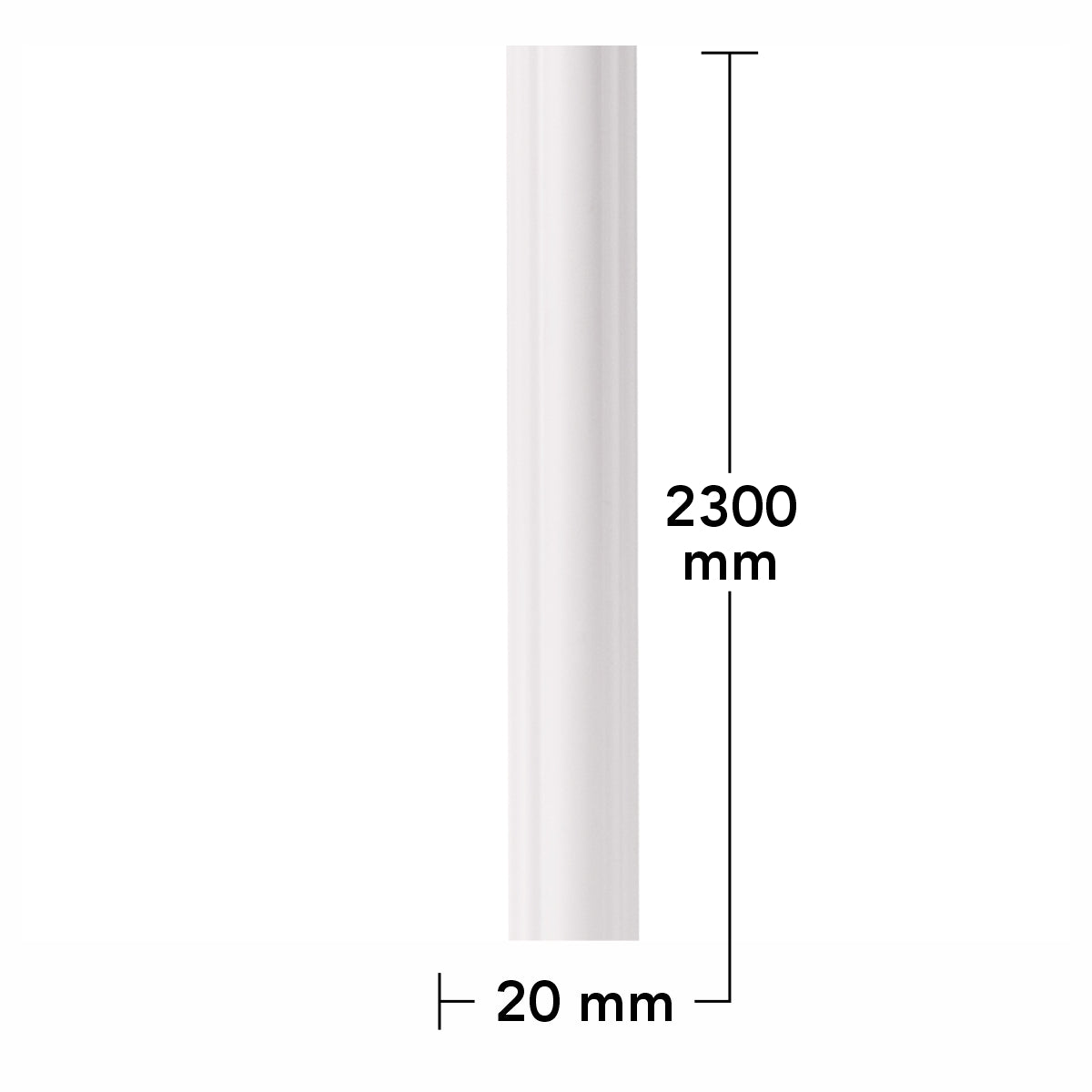 Set 5 Bagheta decorativa, polimer rigid, Naimeed D6690, Alb, 230x2x1cm