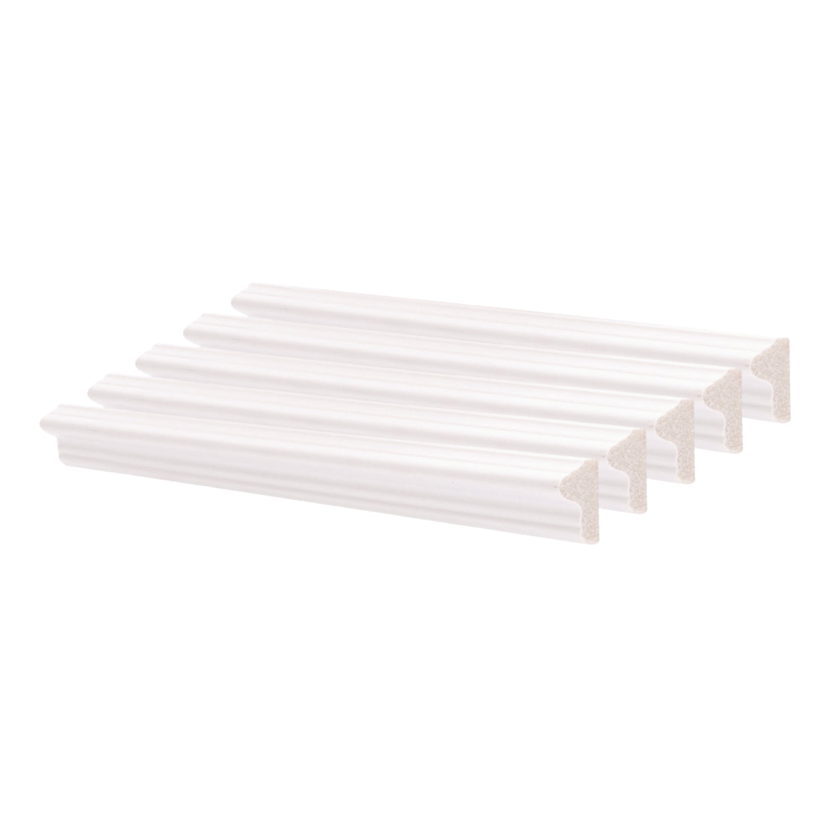 Set 5 Bagheta decorativa, polimer rigid, Naimeed D6692, Alb, 230x2x1.1cm