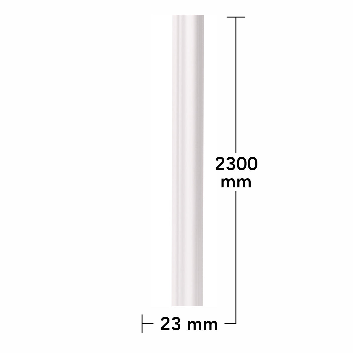 Set 5 Bagheta decorativa, polimer rigid, Naimeed D6693, Alb, 230x2.3x1.25cm