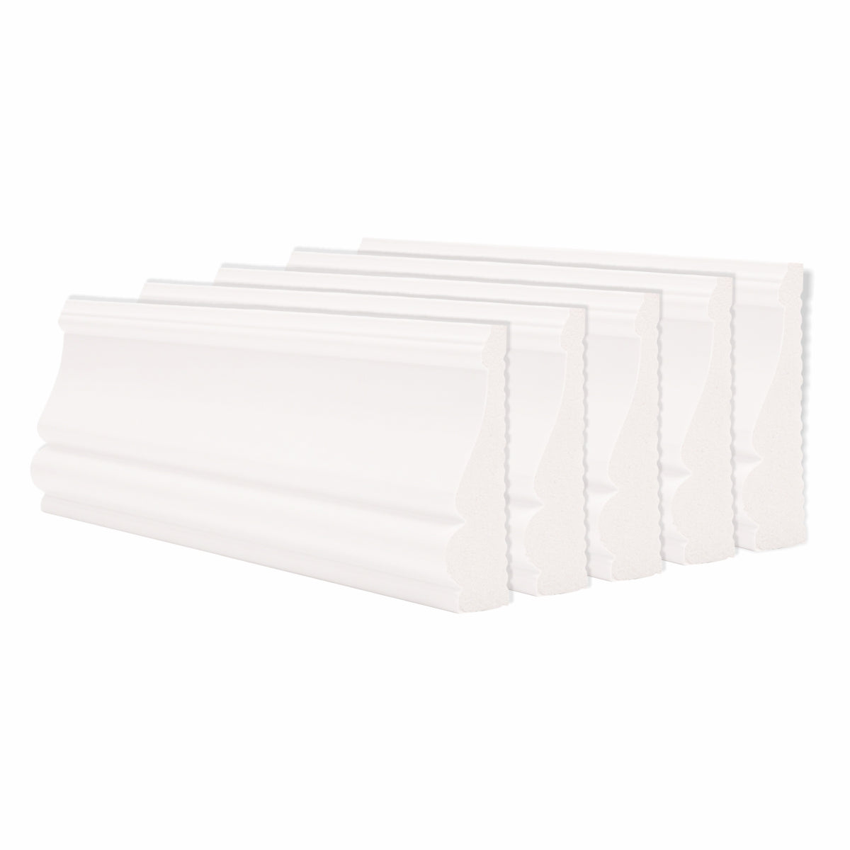 Set 5 plinte decorative, polimer rigid, Naimeed D6698, Alb, 2300x85x25mm