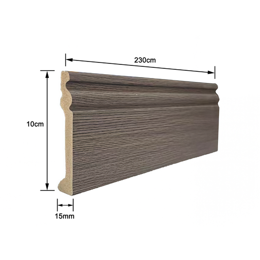 Plintă decorativă, polimer rigid, Naimeed D6699GRI, Gri, 230 × 10 × 1.5 cm