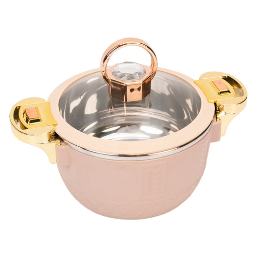 Caserola termica, set 3 piese, Thermo Class, cu interior din inox, Naimeed D6701, Roz