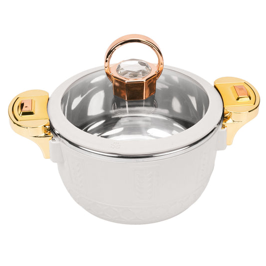 Caserola termica, set 3 piese, Thermo Class, cu interior din inox, Naimeed D6701, Alb