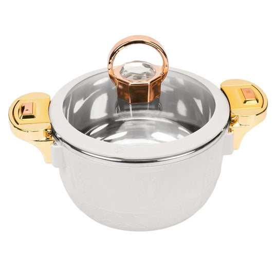 Caserola termica, set 3 piese, Thermo Class, cu interior din inox, Naimeed D6701, Alb - 221.ro