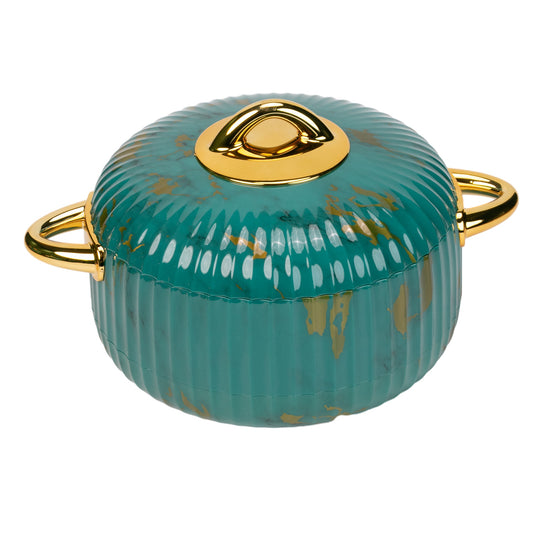 Caserola termica, set 3 piese, Thermo Class, cu interior din inox, Naimeed D6712, Verde