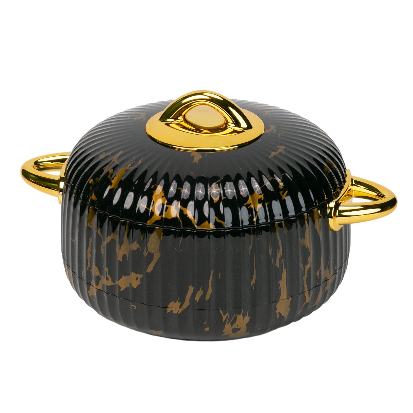 Caserola termica, set 3 piese, Thermo Class, cu interior din inox, Naimeed D6713, Negru