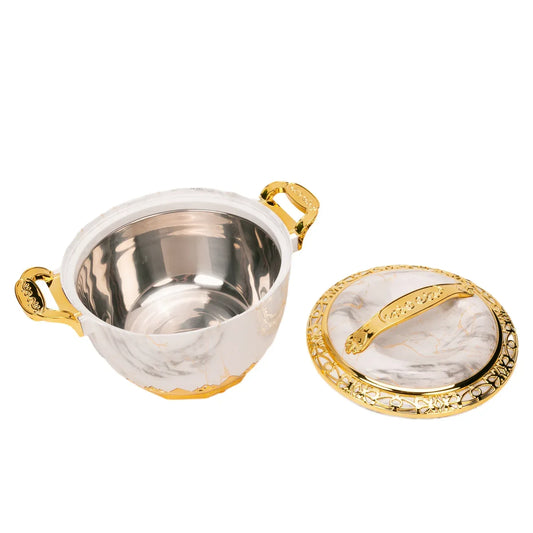 Caserola termica, set 3 piese, Thermo Class, cu interior din inox, Naimeed D6721, Alb - 221.ro