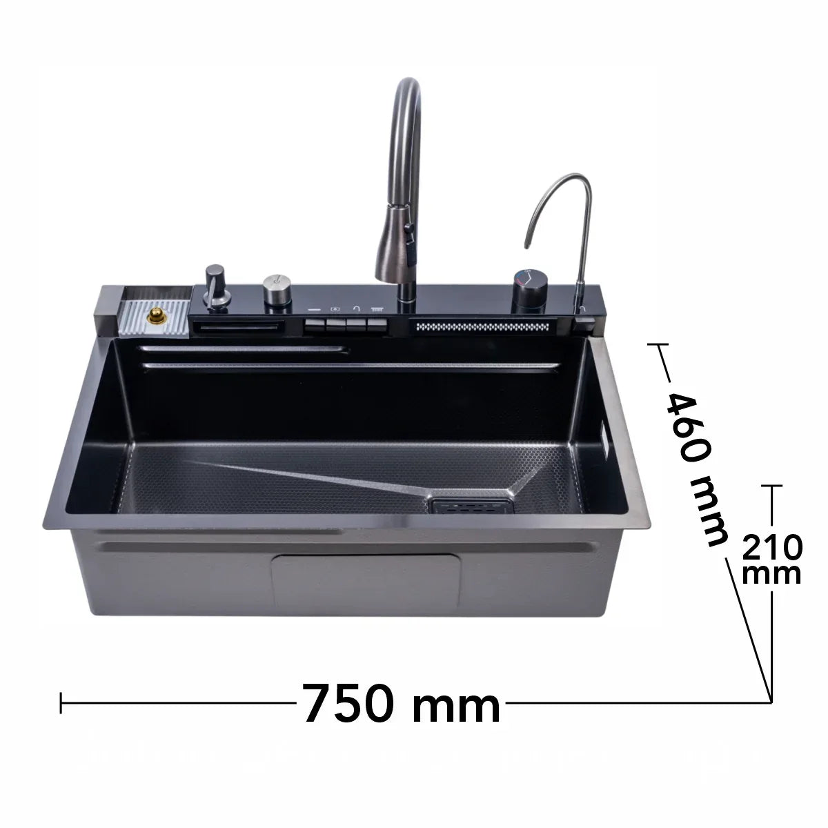 Chiuveta multifunctionala Smart Cuisine, cu accesorii incluse, Naimeed D6743, functii multiple, otel inoxidabil, Gri, 210x750x460mm - 221.ro