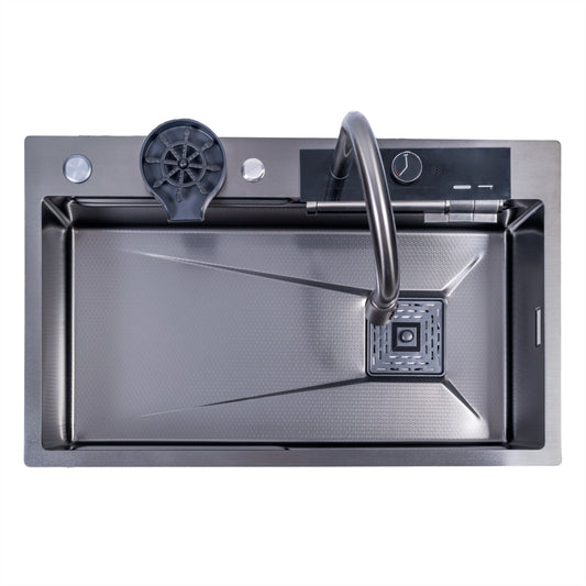 Chiuveta multifunctionala Smart Cuisine, cu accesorii incluse, Naimeed D6748, functii multiple, otel inoxidabil, Gri, 210x750x460mm