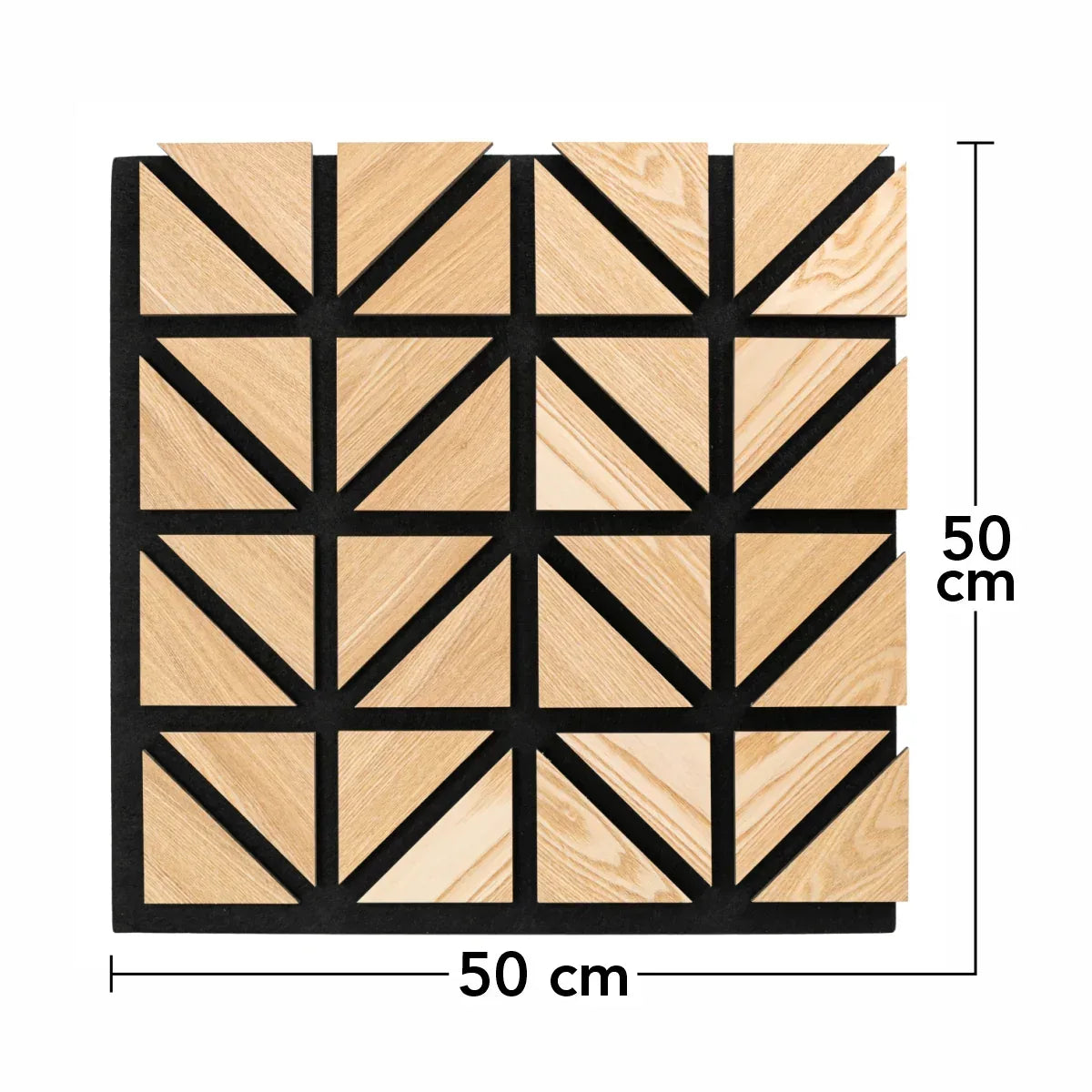 Set 5 Panouri riflaje acustice decorative, HDF si pasla, Naimeed D6751, 50x50x1.8cm, Stejar - 221.ro
