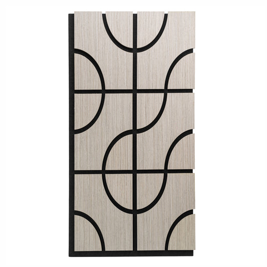 Set 5 Panouri riflaje acustice decorative, HDF si pasla, Naimeed D6757, 90x45x1.8cm, Gri