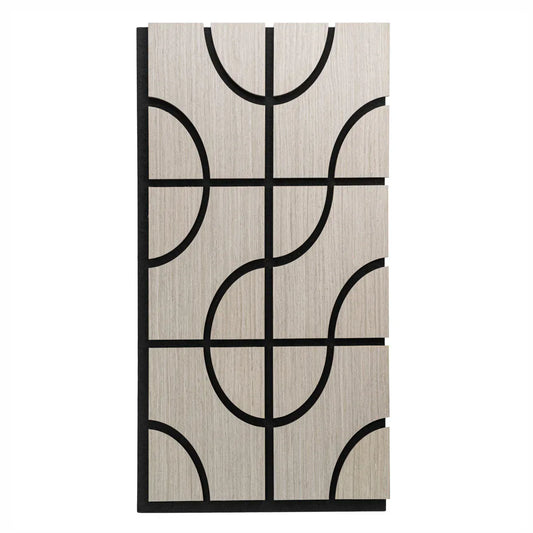 Set 5 Panouri riflaje acustice decorative, HDF si pasla, Naimeed D6757, 90x45x1.8cm, Gri - 221.ro