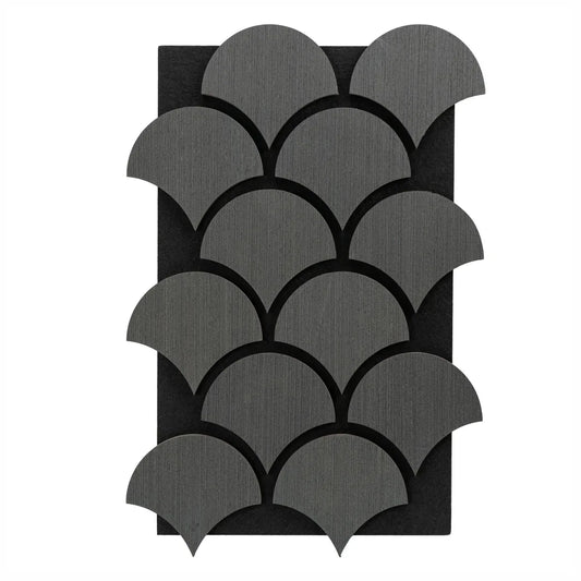 Set 5 Panouri riflaje acustice decorative, HDF si pasla, Naimeed D6762, 60x40x1.8cm, Gri - 221.ro