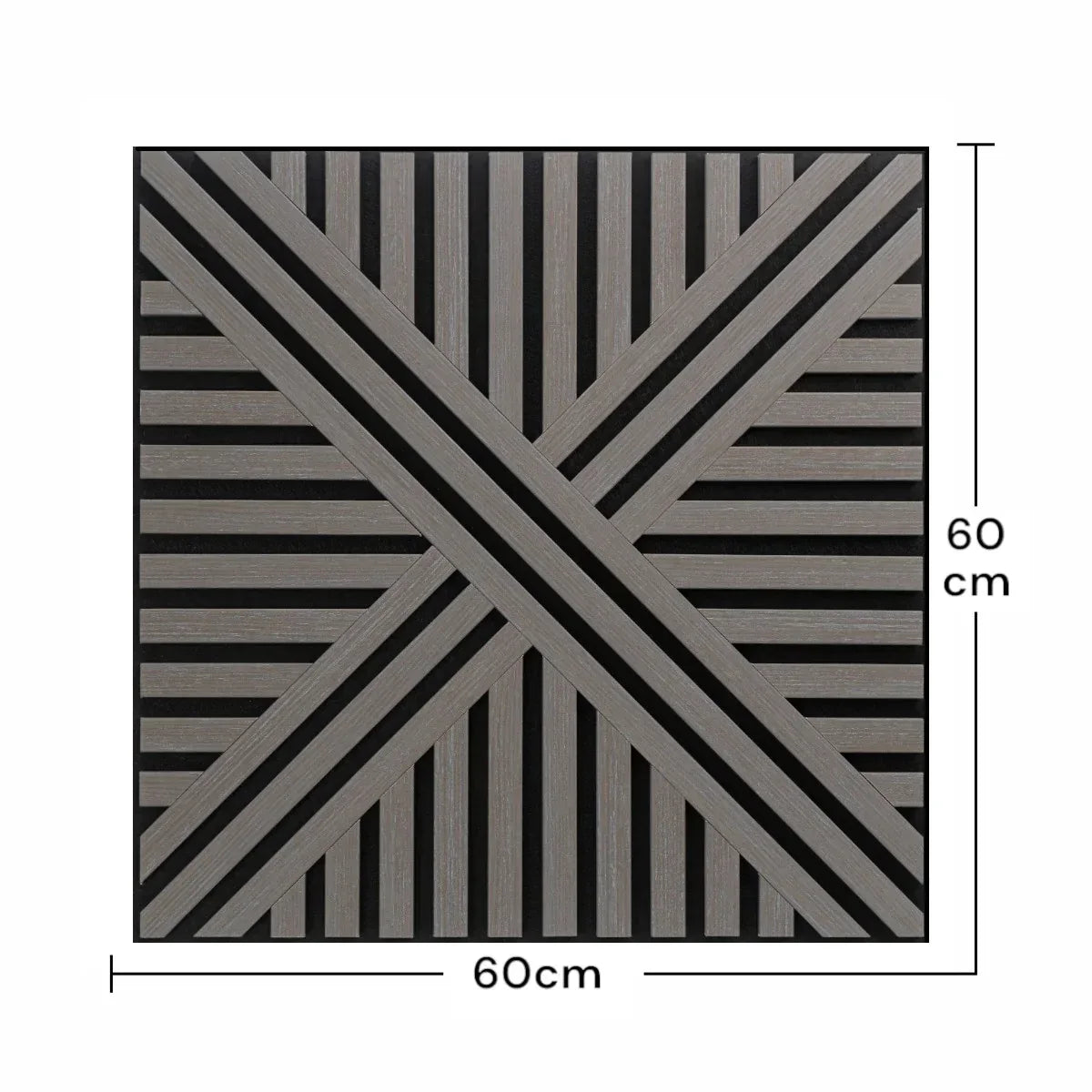 Set 5 Panouri riflaje acustice decorative, MDF si pasla, Naimeed D6765, 60x60x1.8cm, Gri - 221.ro