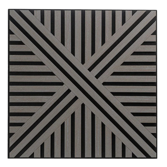 Set 5 Panouri riflaje acustice decorative, MDF si pasla, Naimeed D6765, 60x60x1.8cm, Gri - 221.ro