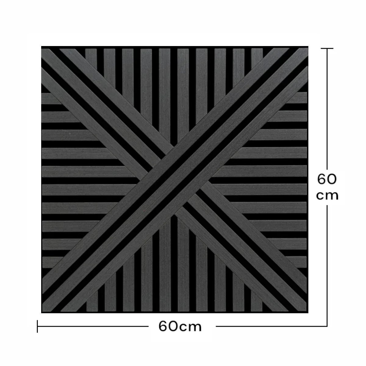 Set 5 Panouri riflaje acustice decorative, MDF si pasla, Naimeed D6766, 60x60x1.8cm, Negru - 221.ro