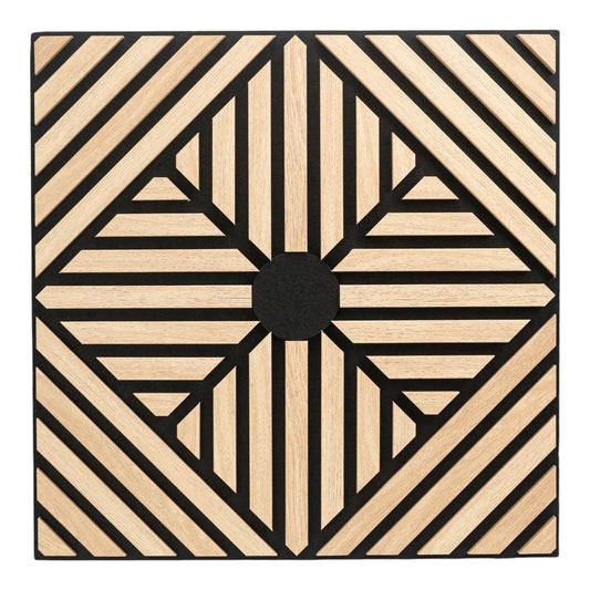 Set 5 Panouri riflaje acustice decorative, MDF si pasla, Naimeed D6768, 60x60x1.8cm, Stejar - 221.ro
