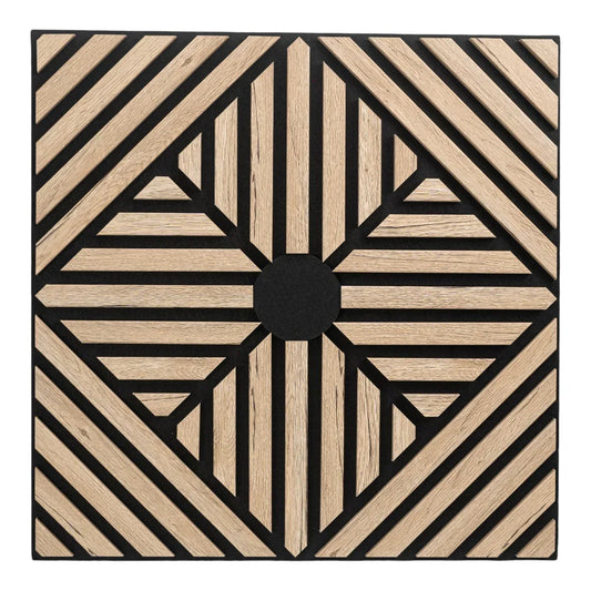 Set 5 Panouri riflaje acustice decorative, MDF si pasla, Naimeed D6769, 60x60x1.8cm, Stejar inchis - 221.ro