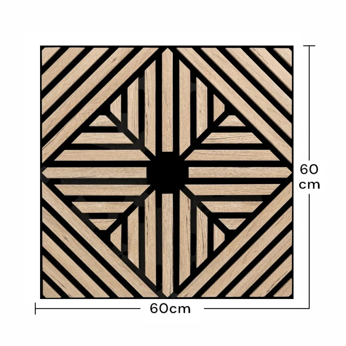 Set 5 Panouri riflaje acustice decorative, MDF si pasla, Naimeed D6769, 60x60x1.8cm, Stejar inchis - 221.ro