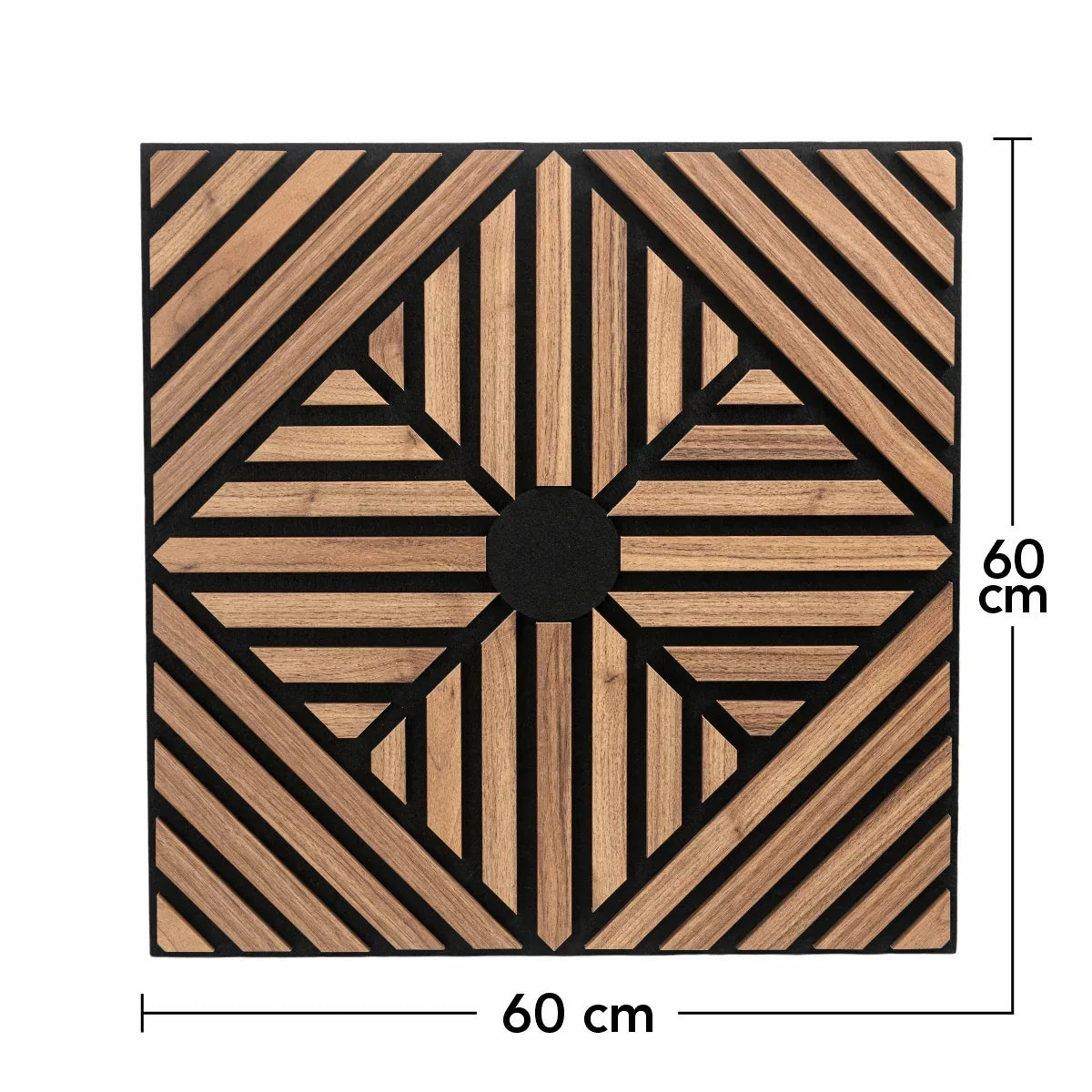 Set 5 Panouri riflaje acustice decorative, MDF si pasla, Naimeed D6770, 60x60x1.8cm, Stejar inchis - 221.ro