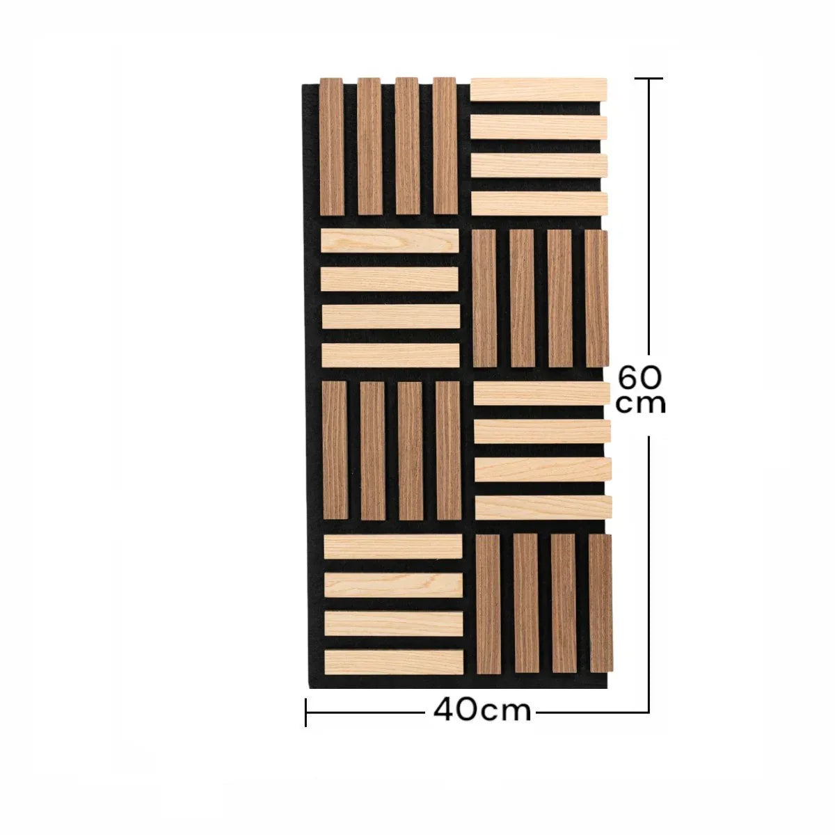 Set 5 Panouri riflaje acustice decorative, MDF si pasla, Naimeed D6773, 60x40x2.1cm, Stejar/Stejar inchis - 221.ro