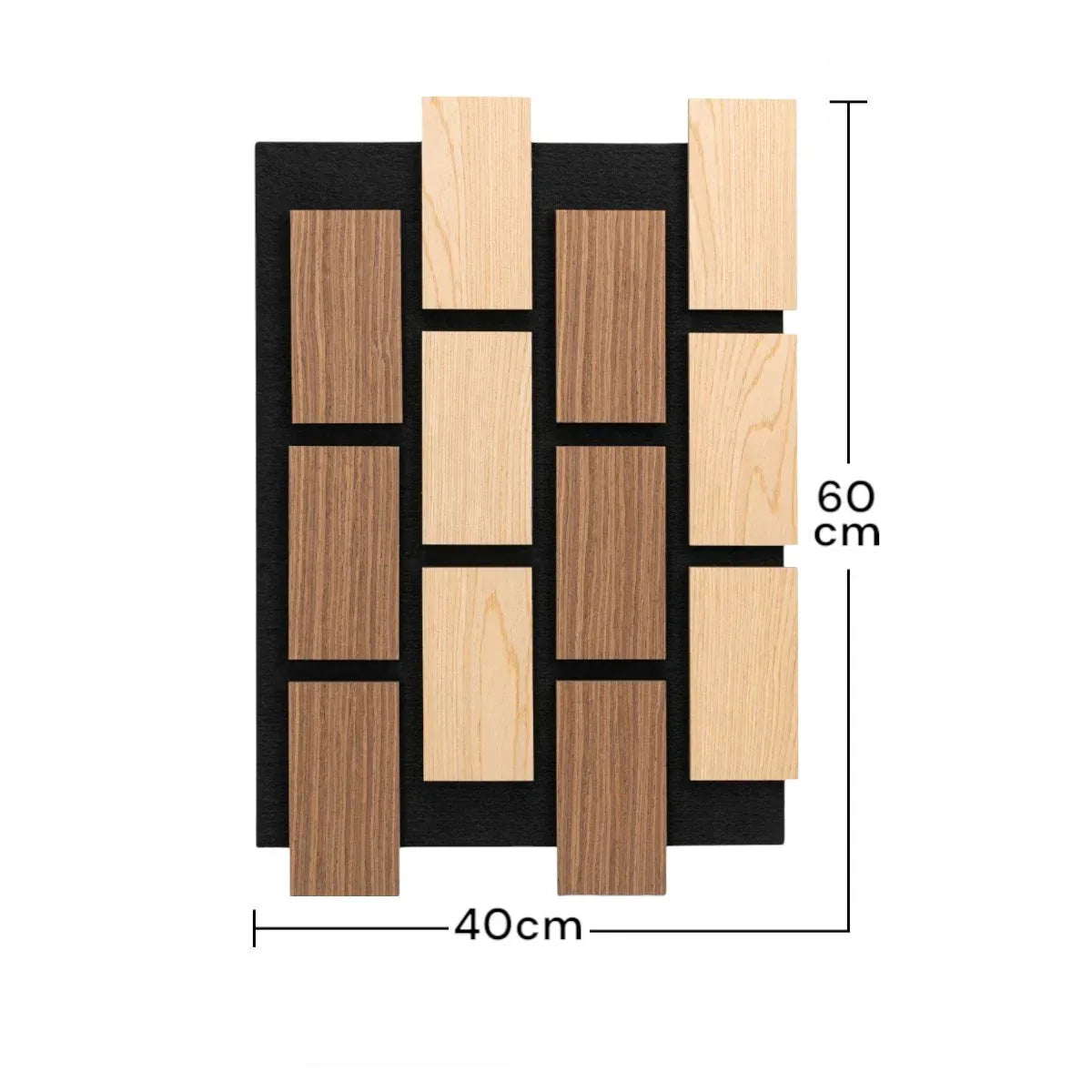 Set 5 Panouri riflaje acustice decorative, MDF si pasla, Naimeed D6775, 60x40x2.1cm, Stejar/Stejar inchis - 221.ro