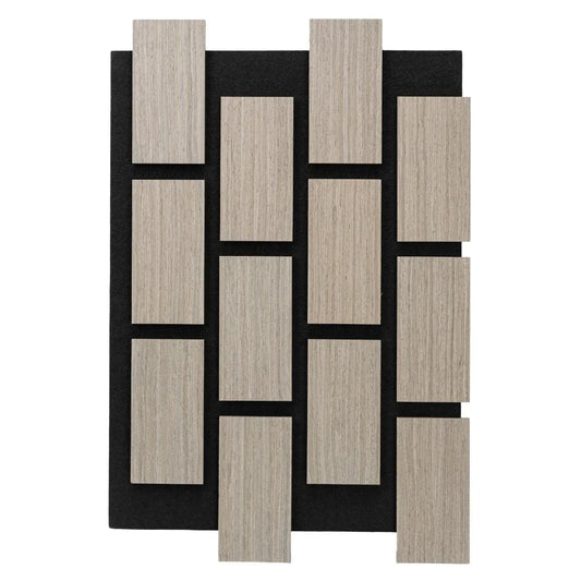Set 5 Panouri riflaje acustice decorative, MDF si pasla, Naimeed D6776, 60x40x2.1cm, Gri - 221.ro