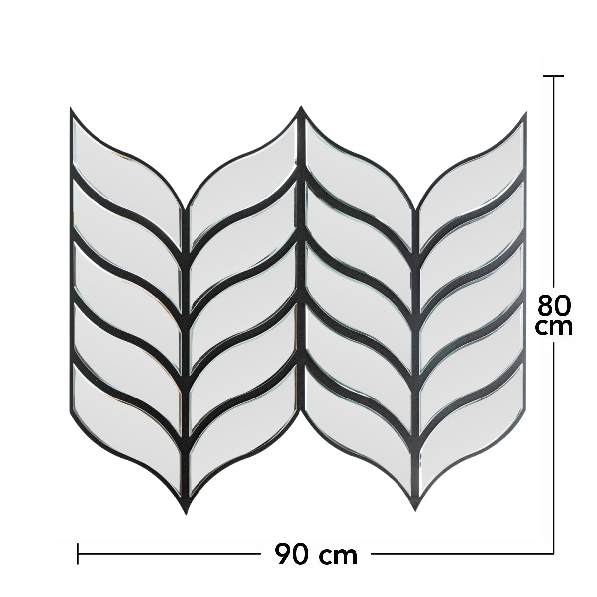 Panou riflaj acustic decorativ, Oglinda si pasla, Naimeed D6777, 90x80x1.2cm, Gri