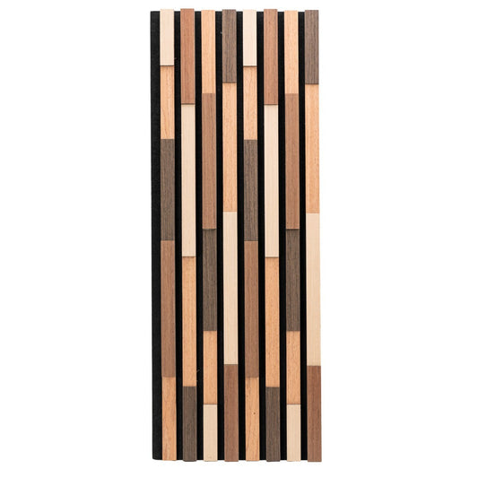 Set 5 Panouri riflaje acustice decorative, HDF si pasla, Naimeed D6779, 80x30x1.8cm, Multicolor