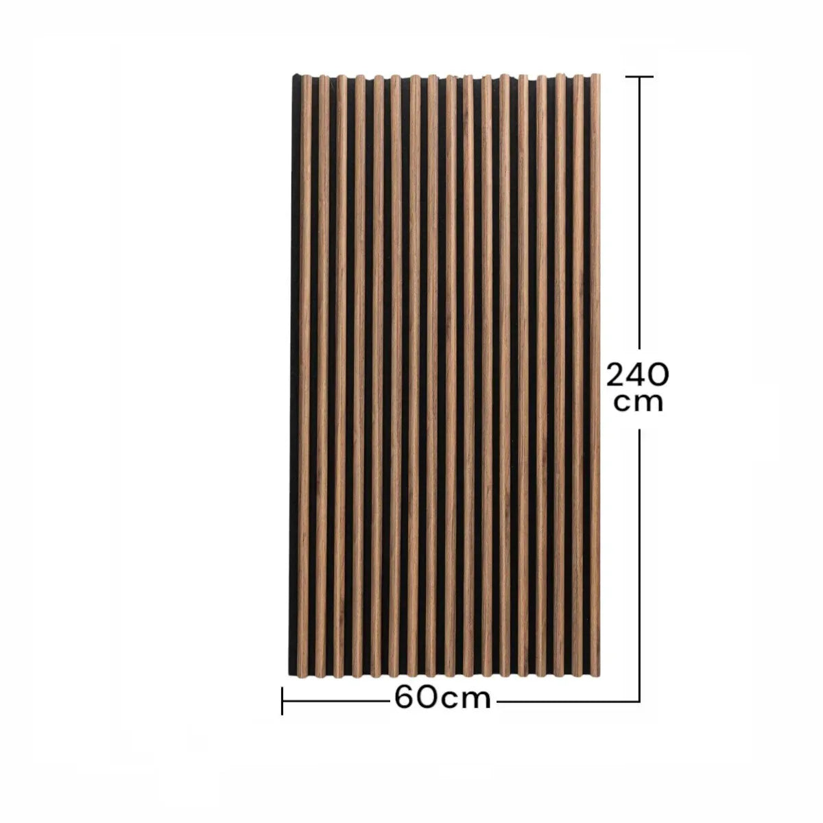 Set 4 Panouri riflaje acustice decorative, MDF si pasla, Naimeed D6781, 240x60x2.1cm, Stejar inchis - 221.ro