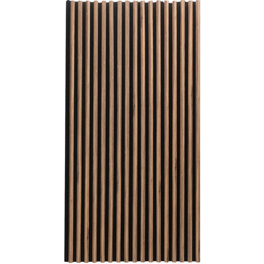 Set 4 Panouri riflaje acustice decorative, MDF si pasla, Naimeed D6781, 240x60x2.1cm, Stejar inchis