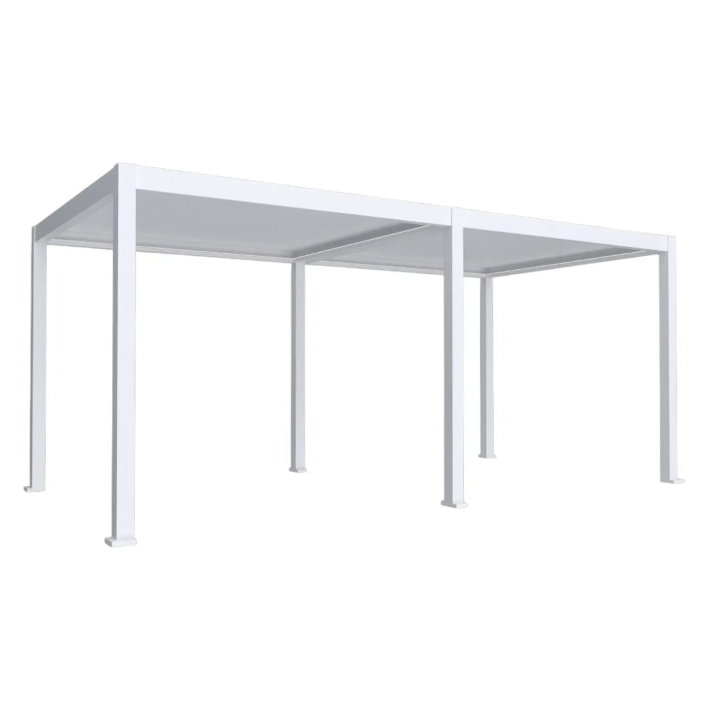 Pergola bioclimatica, iluminare LED, aluminiu, acoperis motorizat, Naimeed D6788, 600x300x250cm, Alb - 221.ro