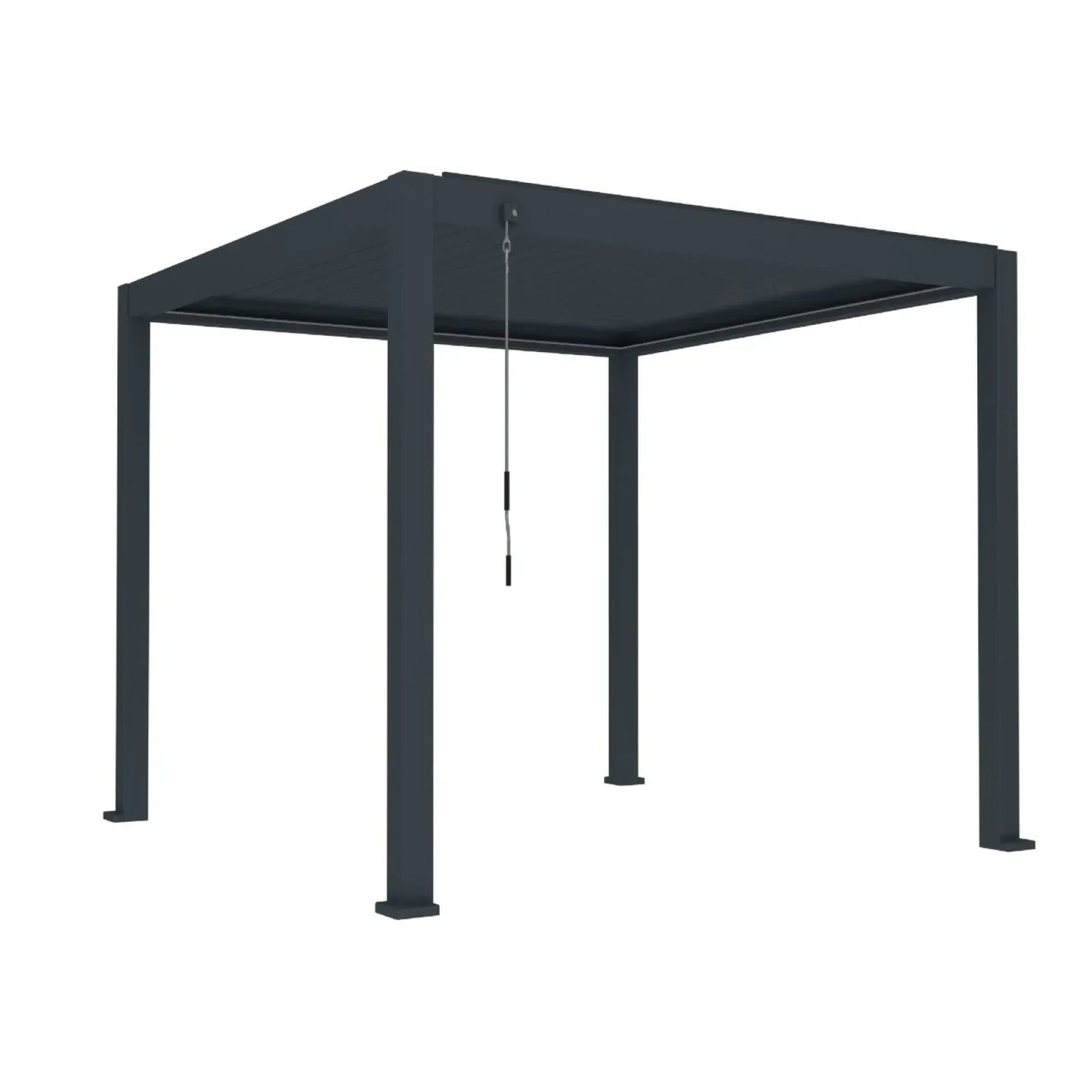Pergola bioclimatica, iluminare LED, aluminiu, Naimeed D6789, 300x300x250cm, Gri antracit - 221.ro