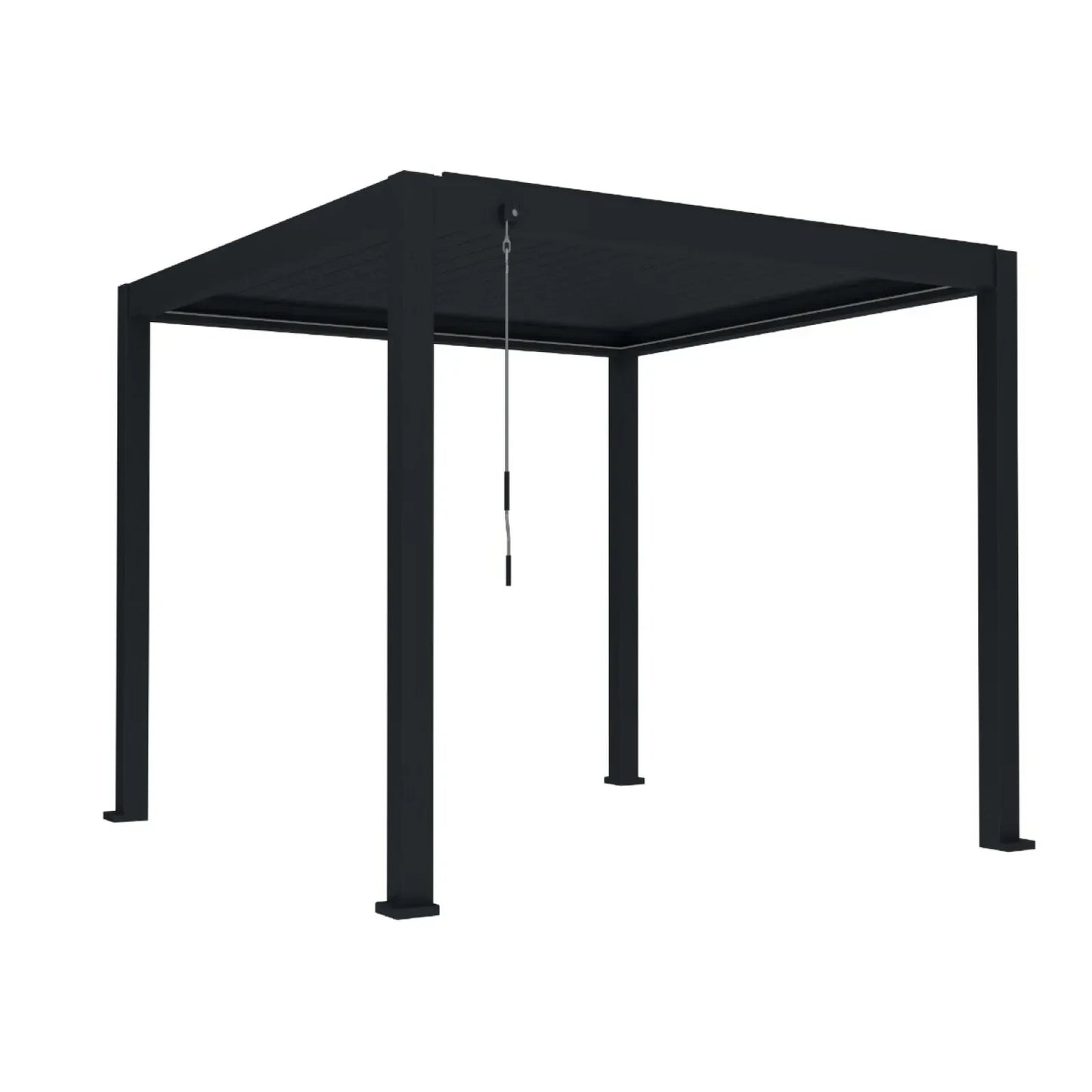 Pergola bioclimatica, iluminare LED, aluminiu, Naimeed D6790, 300x300x250cm, Negru - 221.ro