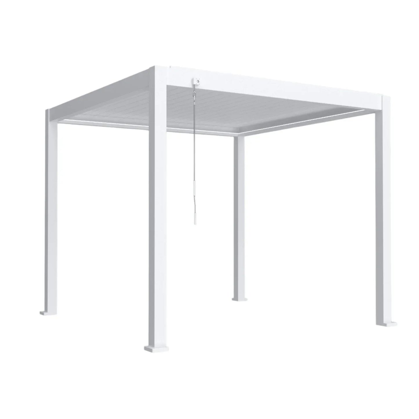 Pergola bioclimatica, iluminare LED, aluminiu, Naimeed D6791, 300x300x250cm, Alb - 221.ro