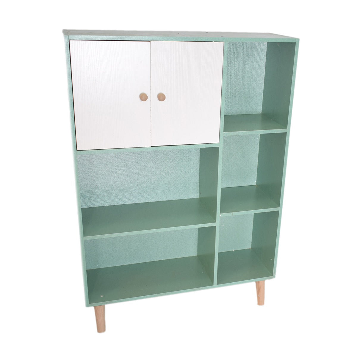 Dulap multifunctional din MDF, Naimeed D67, culoare Verde / Alb, 102 x 72 x 24 cm - 221.ro