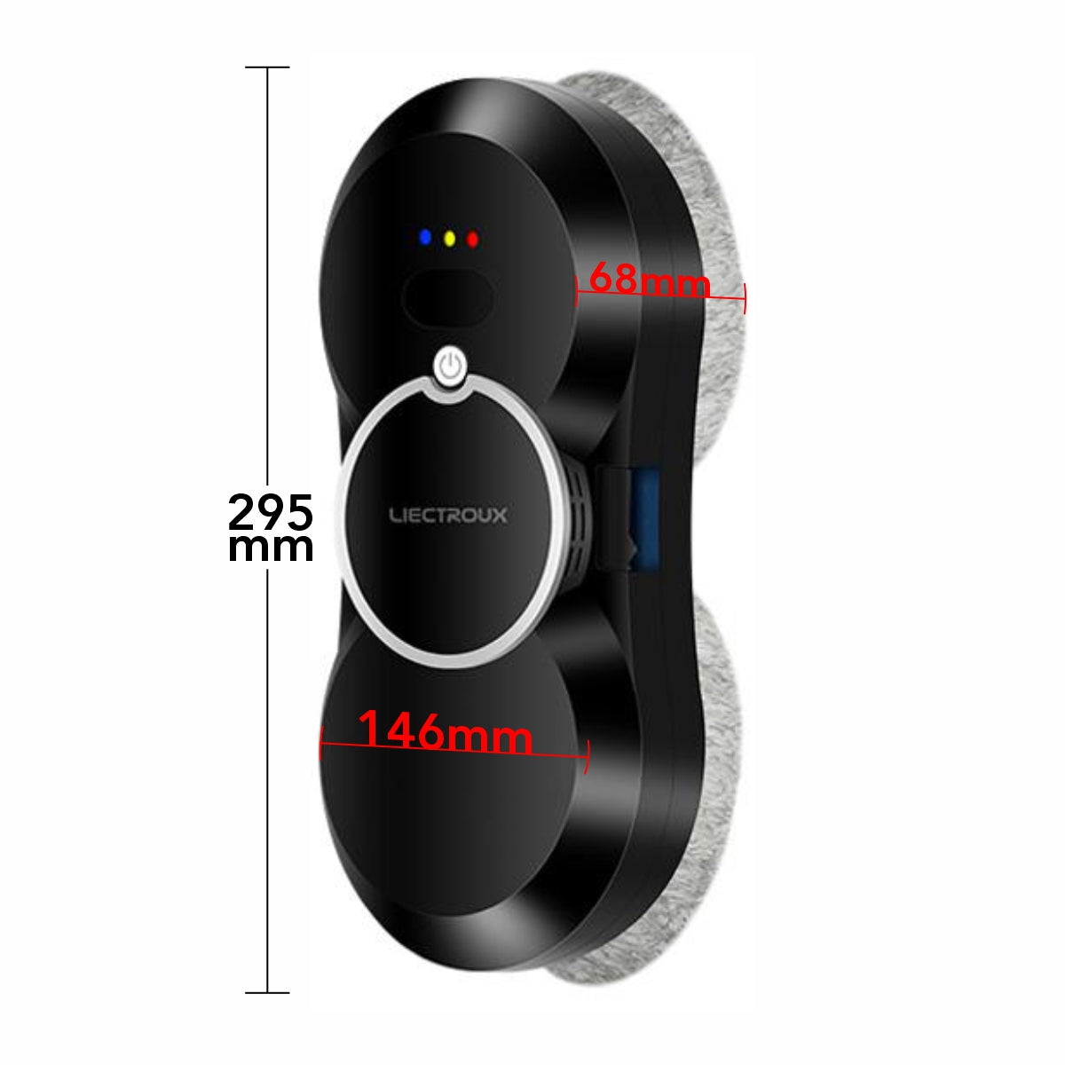 Robot Curatare Geamuri Liectroux HCR-10(D6809), 2800Pa, protectie anti cadere, baterie 500mAh, autonomie 60 de minute pe acumulator in caz de pana de curent, capacitate 30ml, 295x145x120mm, Negru