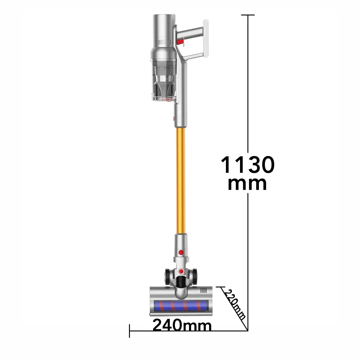 Aspirator Vertical Inteligent Liectroux i10(D6813), ecran LED, autonomie 45 de minute, capacitate 1.1L, 1130x240x220mm, Gri - 221.ro