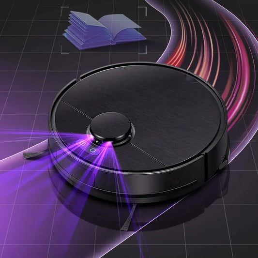 Aspirator Robot cu spalare, Inteligent Liectroux G7(D6816), navigare cu laser LDS(Lidar+SLAM), ghid vocal, autonomie 180 de minute, rezervor de apă de 300ml, coș de praf de 300ml, 98x350x350mm, Negru - 221.ro